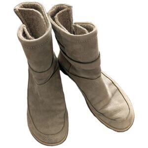 Chaco Hopi Boots 7 Leather Casual Ankle Sandstone Wool Trim Buckle Gorpcore